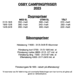 Osby Camping Prislista 2023